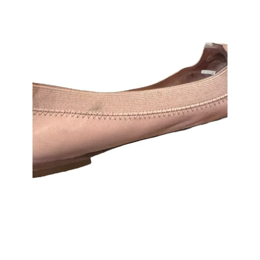Tory Burch Jolie Pink Leather Patent Cap Toe Logo Ballet Flats 6.5M
